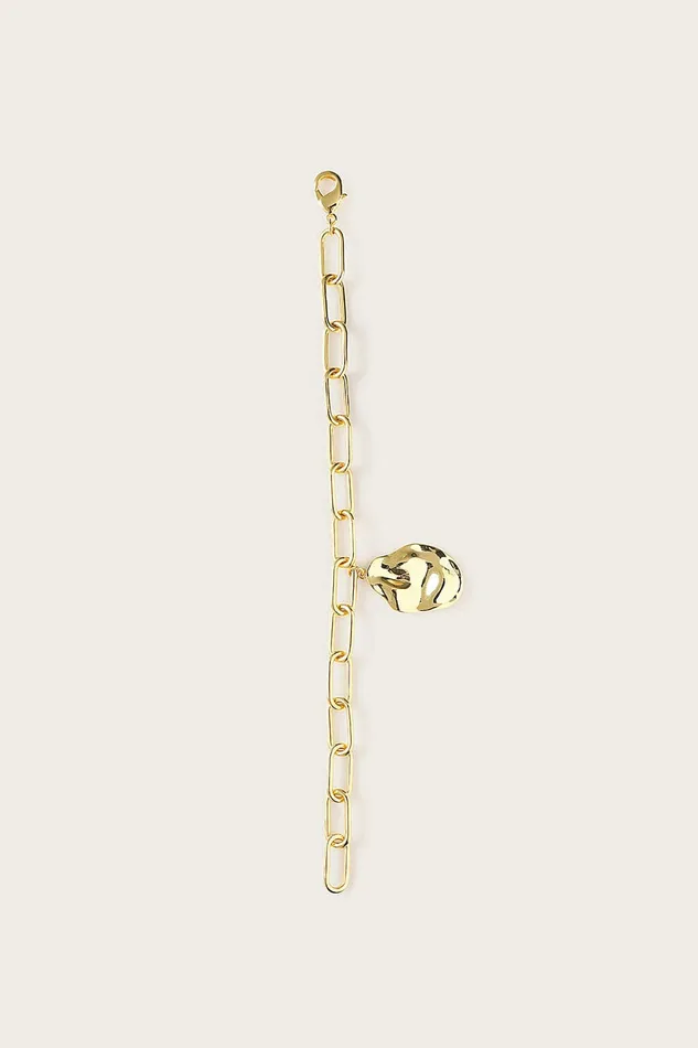 Lavish Alice Jewellery DANA Hammered Effect Oval Charm Link Gold Bracelet K Gold Bracelet 8211 Women