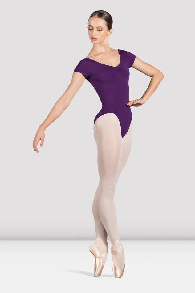 Leotards Adult Bloch Ladies Penny Cap Sleeve Leotard Aubergine