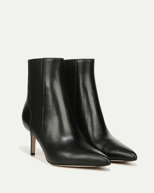 Lisa Leather MidHeel Bootie Black Leather Women Veronica Beard Shoes Lisa Leather MidHeel Bootie Black Leather Women Veronica Beard Shoes