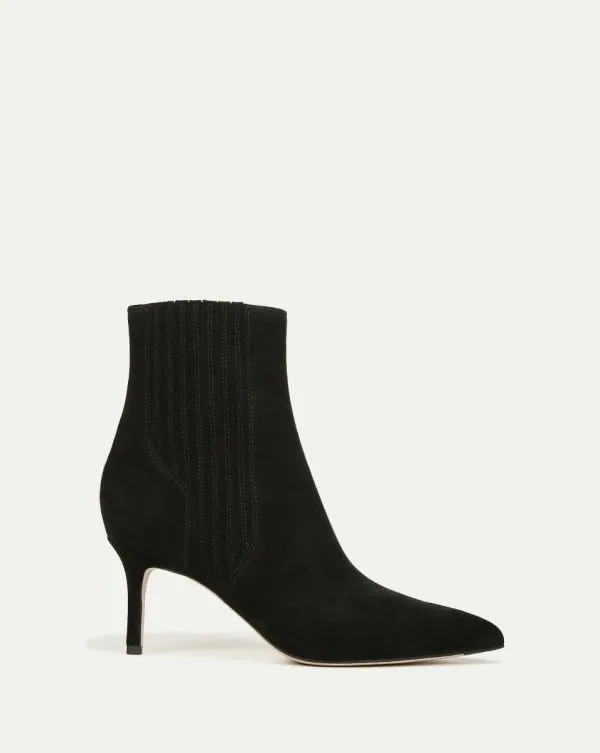 Lisa Suede MidHeel Bootie Black Suede Women Veronica Beard Shoes