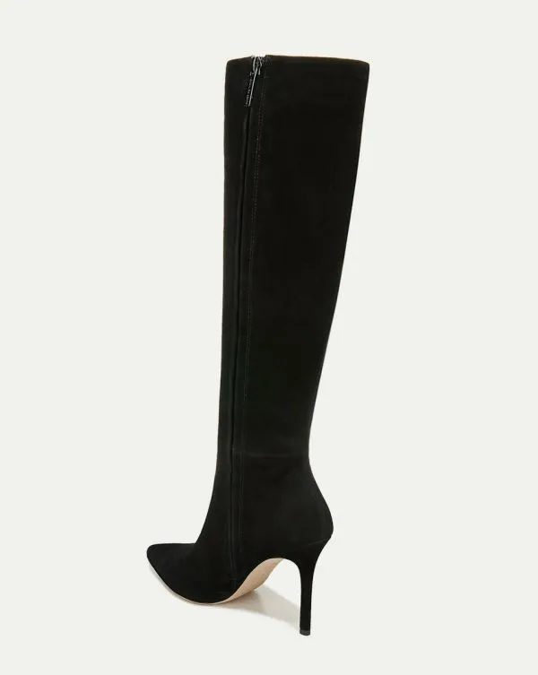 Lisa Suede Tall Boot WideCalf Black Suede Women Veronica Beard Shoes