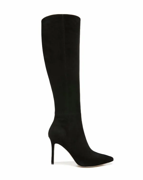 Lisa Suede Tall Boot WideCalf Black Suede Women Veronica Beard Shoes