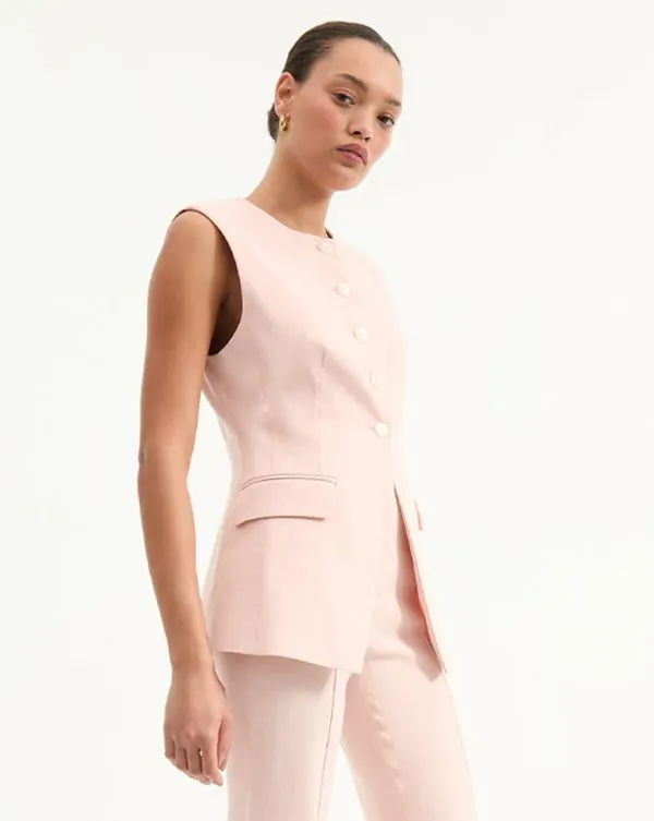 Lois Vest Pink Shell Women Veronica Beard Jackets and Outerwear Lois Vest Pink Shell Women Veronica Beard Jackets and Outerwear