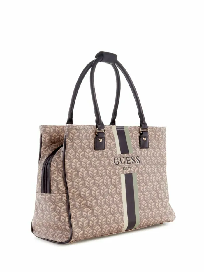 Luggage and Travel Bags WomenMen GUESS Wilder G Cube Shopper Tote Espresso Logo Luggage and Travel Bags WomenMen GUESS Wilder G Cube Shopper Tote Espresso Logo