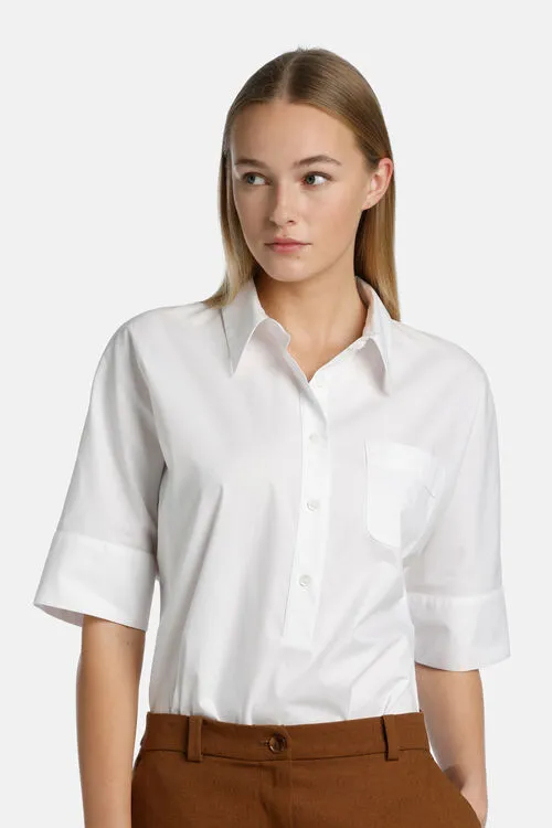 Luisa Spagnoli Borgata Borgata White Women Blouses and Shirts Luisa Spagnoli Borgata Borgata White Women Blouses and Shirts