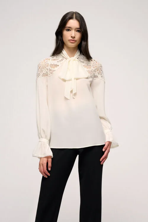 Luisa Spagnoli Buona Buona Cream Women Blouses and Shirts