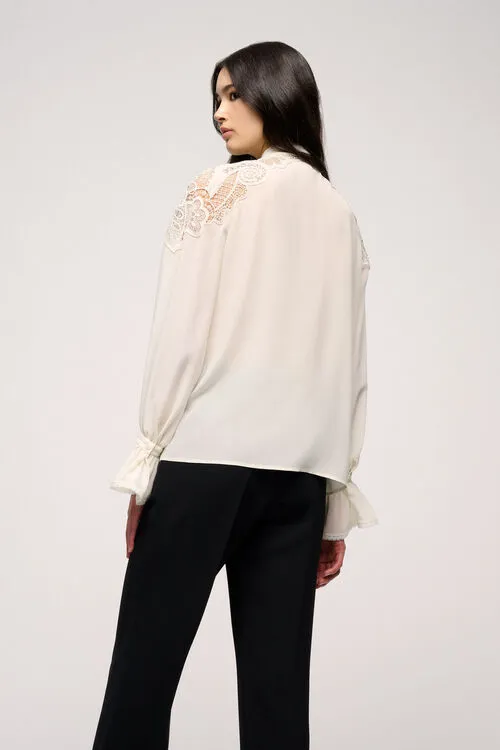 Luisa Spagnoli Buona Buona Cream Women Blouses and Shirts Luisa Spagnoli Buona Buona Cream Women Blouses and Shirts