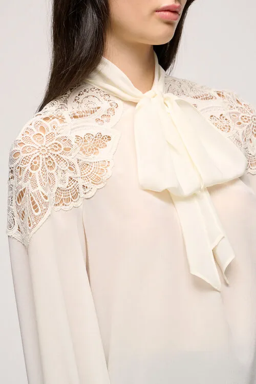 Luisa Spagnoli Buona Buona Cream Women Blouses and Shirts Luisa Spagnoli Buona Buona Cream Women Blouses and Shirts