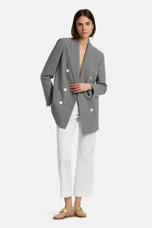 Luisa Spagnoli Vignone Vignone Grey Melange Women Jackets and Blazers Luisa Spagnoli Vignone Vignone Grey Melange Women Jackets and Blazers