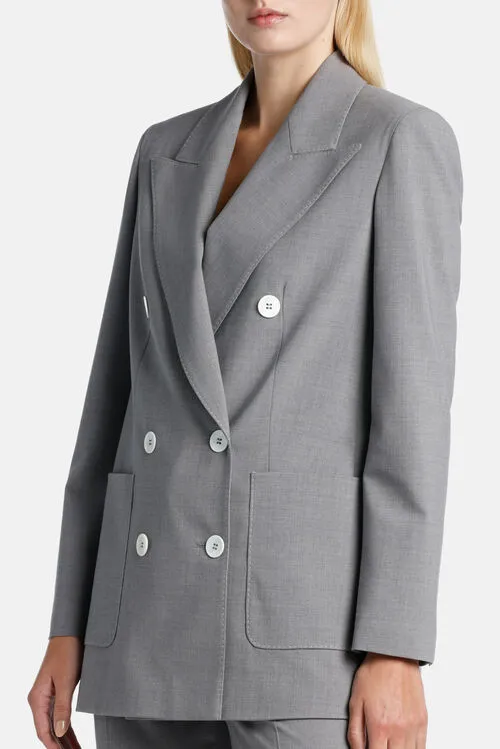 Luisa Spagnoli Vignone Vignone Grey Melange Women Jackets and Blazers Luisa Spagnoli Vignone Vignone Grey Melange Women Jackets and Blazers
