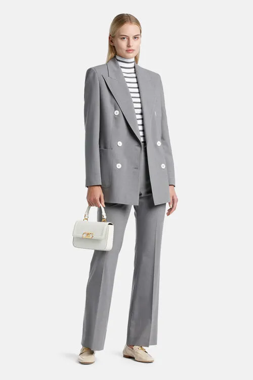 Luisa Spagnoli Vignone Vignone Grey Melange Women Jackets and Blazers Luisa Spagnoli Vignone Vignone Grey Melange Women Jackets and Blazers
