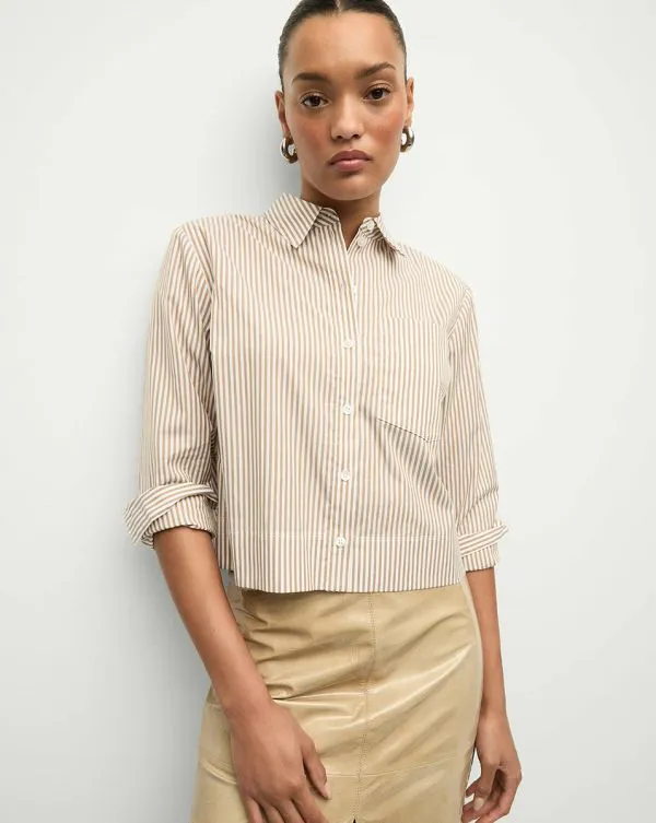 Maia Striped Shirt Acornandwhite Women Veronica Beard Tops