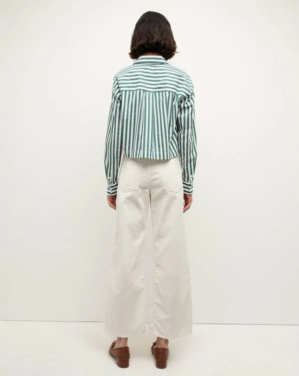 Maia Striped Shirt Pineandwhite Women Veronica Beard Tops Maia Striped Shirt Pineandwhite Women Veronica Beard Tops