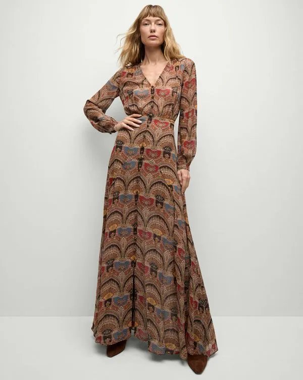 Makenzie Dress Dark Chocolate Multi Women Veronica Beard Dresses Makenzie Dress Dark Chocolate Multi Women Veronica Beard Dresses