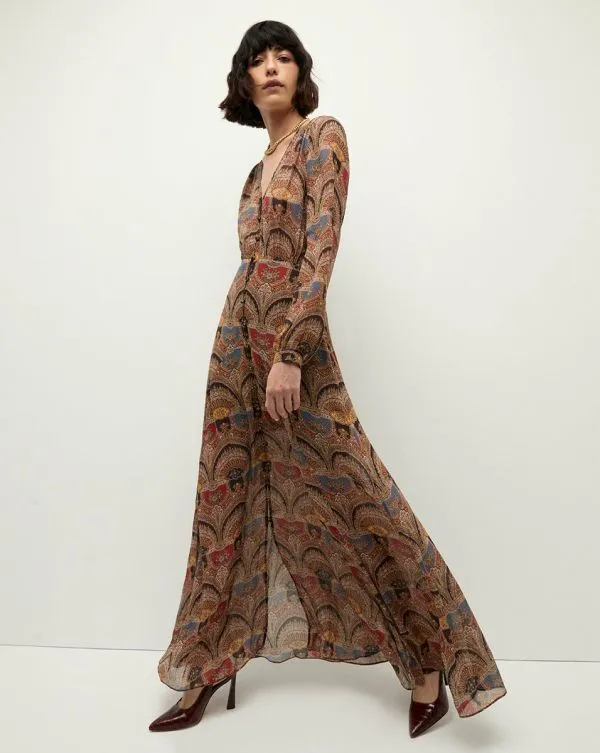 Makenzie Dress Dark Chocolate Multi Women Veronica Beard Dresses Makenzie Dress Dark Chocolate Multi Women Veronica Beard Dresses