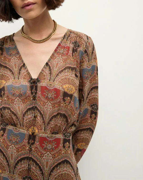 Makenzie Dress Dark Chocolate Multi Women Veronica Beard Dresses Makenzie Dress Dark Chocolate Multi Women Veronica Beard Dresses
