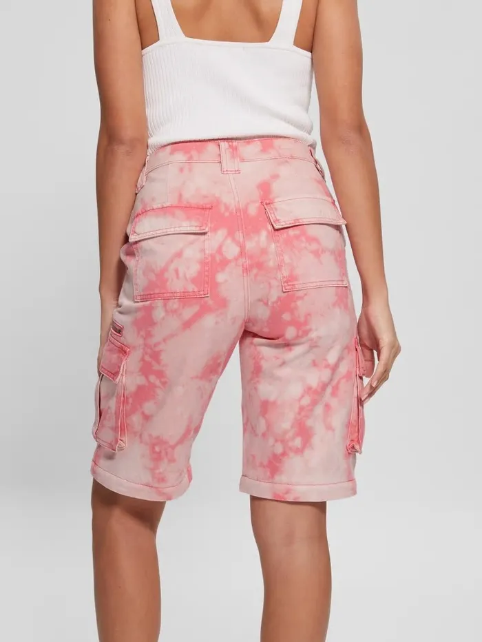 Malia Convertible WideLeg Cargo Pants Morning Pink Tie Dye Women Bottoms GUESS Malia Convertible WideLeg Cargo Pants Morning Pink Tie Dye Women Bottoms GUESS