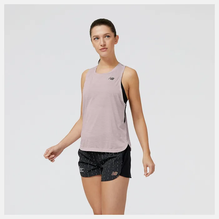 Matching Sets Women New Balance Impact Run Luminous Tank STONE PINK HEATHER