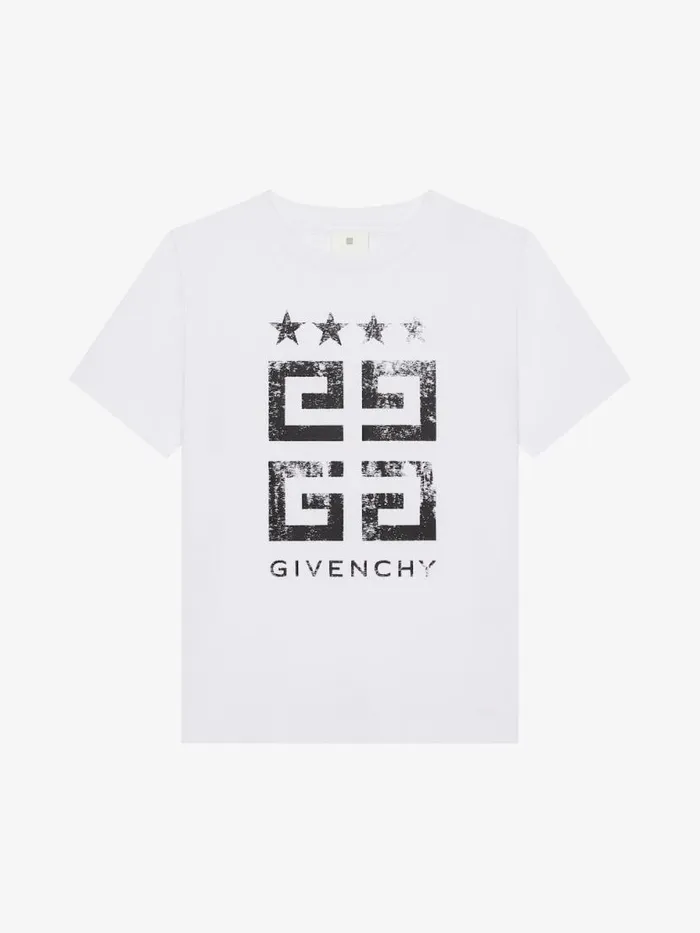Men Baby 1 Month To 3 Years Givenchy 4G Stars Tshirt In Cotton White