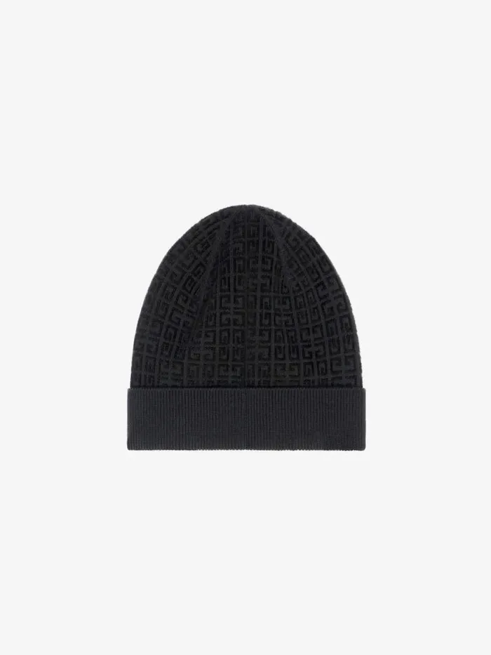 Men Beanies and Caps Givenchy 4G Beanie In Knit With Velvet Effect Black Men Beanies and Caps Givenchy 4G Beanie In Knit With Velvet Effect Black