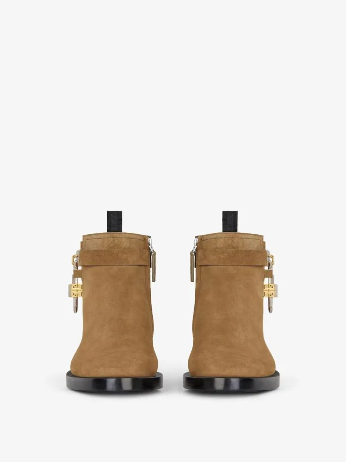 Men Boots and Loafers Givenchy Lock Ankle Boots In Suede Light Brown Men Boots and Loafers Givenchy Lock Ankle Boots In Suede Light Brown