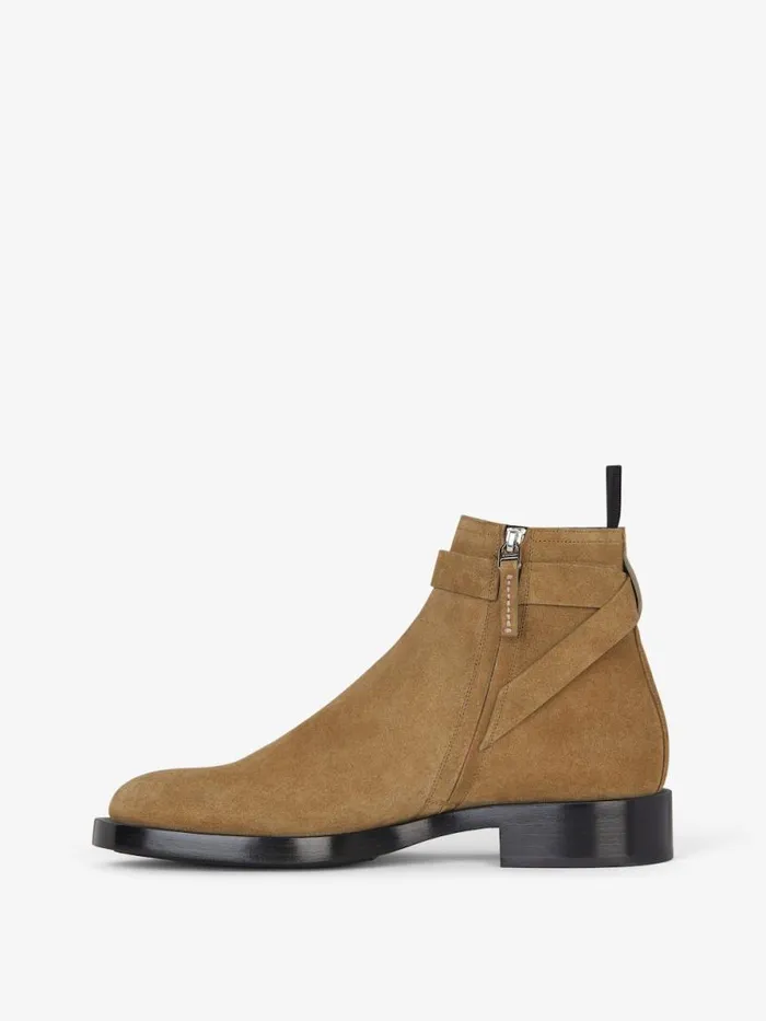 Men Boots and Loafers Givenchy Lock Ankle Boots In Suede Light Brown Men Boots and Loafers Givenchy Lock Ankle Boots In Suede Light Brown