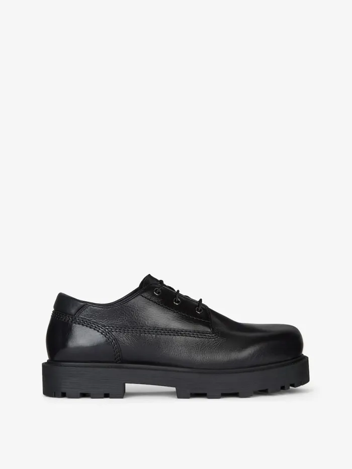 Men Boots and Loafers Givenchy Storm Derbies In Leather Black
