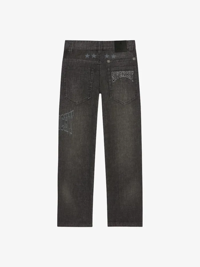 Men Boy 4 To 12 Years Givenchy GIVENCHY College Baggy Jeans In Denim Black