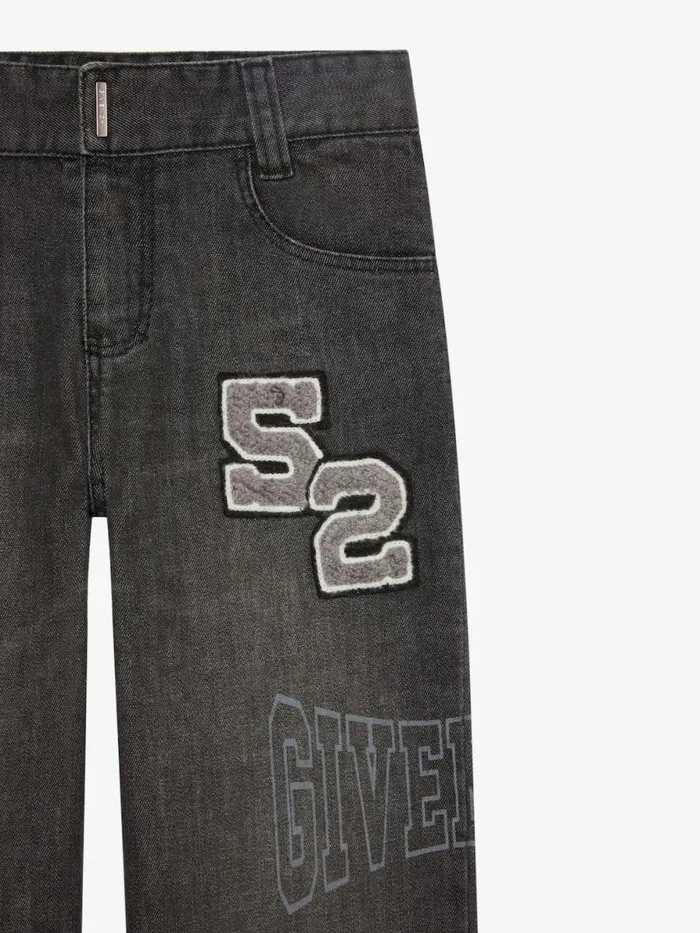 Men Boy 4 To 12 Years Givenchy GIVENCHY College Baggy Jeans In Denim Black