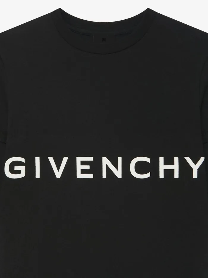 Men Boy 4 To 12 Years Givenchy Oswald Overlapped Tshirt In Cotton Black
