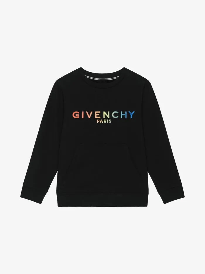 Men Boy 4 To 12 Years Givenchy Sweatshirt In Embroidered Fleece Black