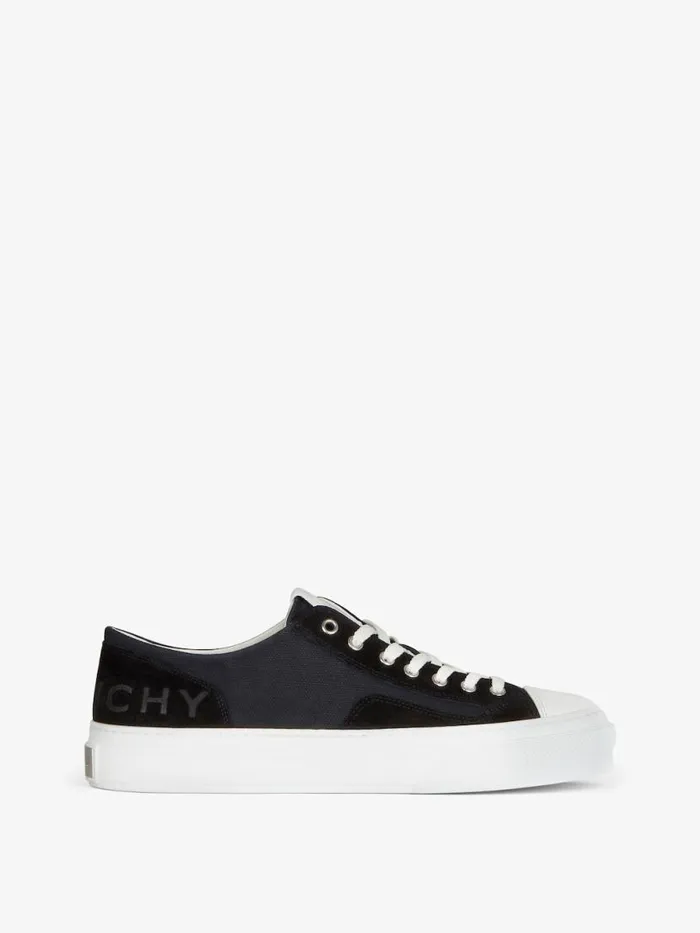 Men City Givenchy GIVENCHY City Sneakers In Canvas And Suede Black
