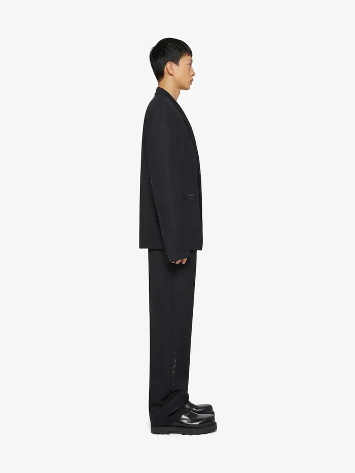 Men Coats and Jackets Givenchy Jacket In Wool With Lurex Seams And Strass Black