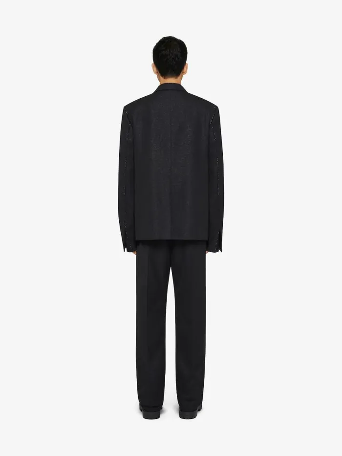 Men Coats and Jackets Givenchy Jacket In Wool With Lurex Seams And Strass Black