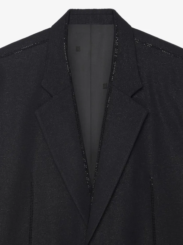 Men Coats and Jackets Givenchy Jacket In Wool With Lurex Seams And Strass Black