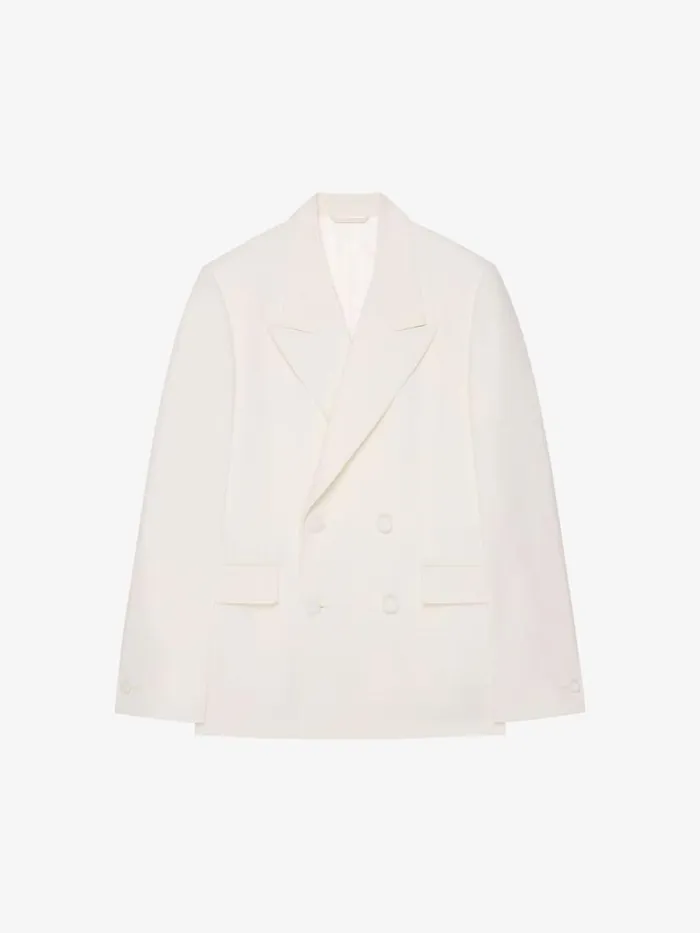 Men Coats and Jackets Givenchy Slim Fit Jacket In Wool And Mohair White