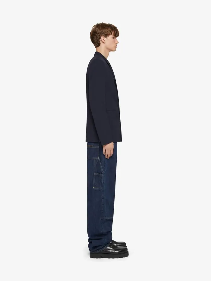Men Coats and Jackets Givenchy Slim Fit Jacket In Wool With 4G Detail Navy