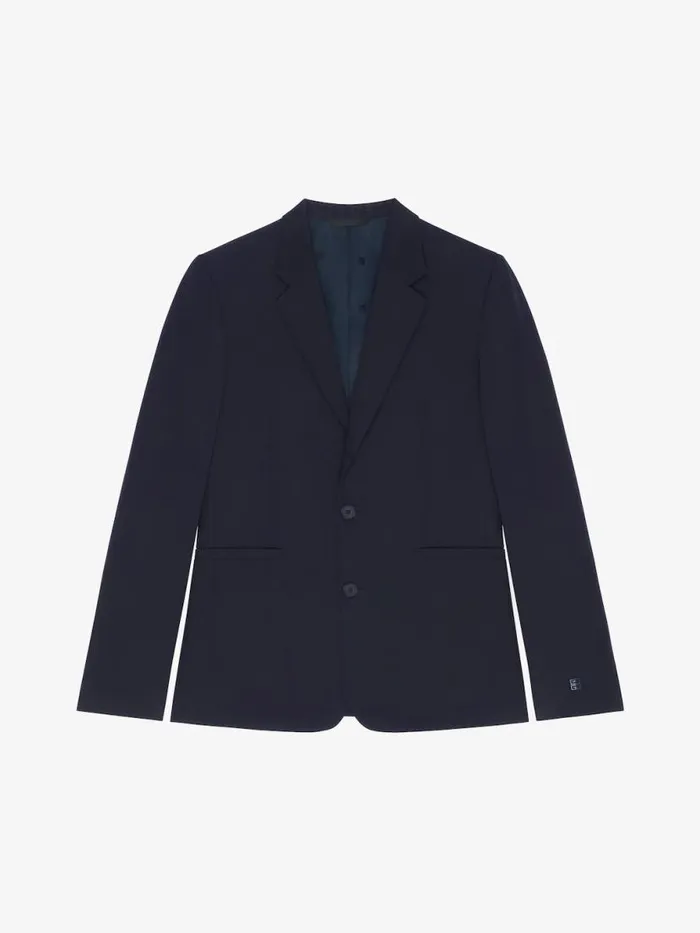 Men Coats and Jackets Givenchy Slim Fit Jacket In Wool With 4G Detail Navy
