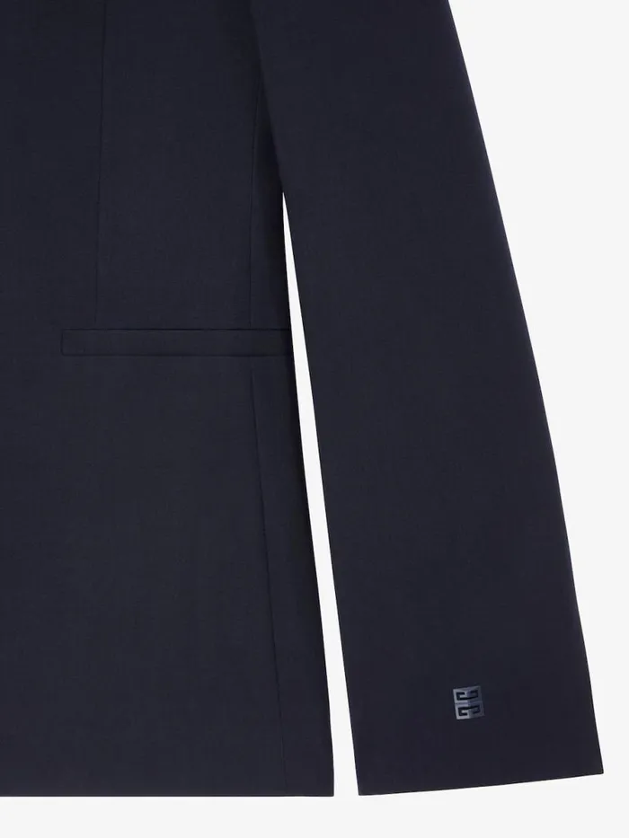Men Coats and Jackets Givenchy Slim Fit Jacket In Wool With 4G Detail Navy
