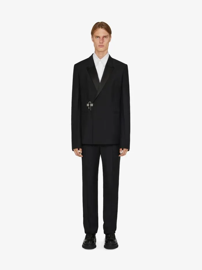 Men Coats and Jackets Givenchy Slimfit Jacket In Wool With ULock Closing Black