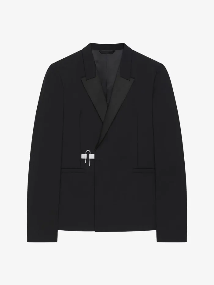 Men Coats and Jackets Givenchy Slimfit Jacket In Wool With ULock Closing Black