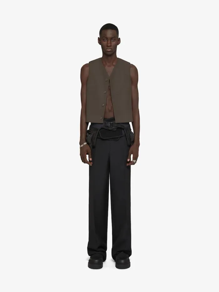 Men Coats and Jackets Givenchy Waistcoat In Wool Military Green