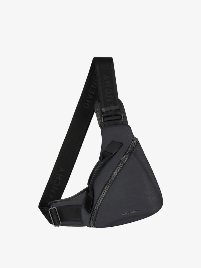 Men Crossbody Bags Givenchy Small GZip Triangle Bag In 4G Nylon Black