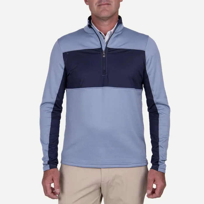 Men Dane Midlayer HalfZip Santoriniatlanta Blue KJUS Midlayers and Sweaters