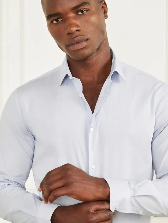 Men Eco Benny New Collar Paul Shirt Airway Blue Shirts GUESS