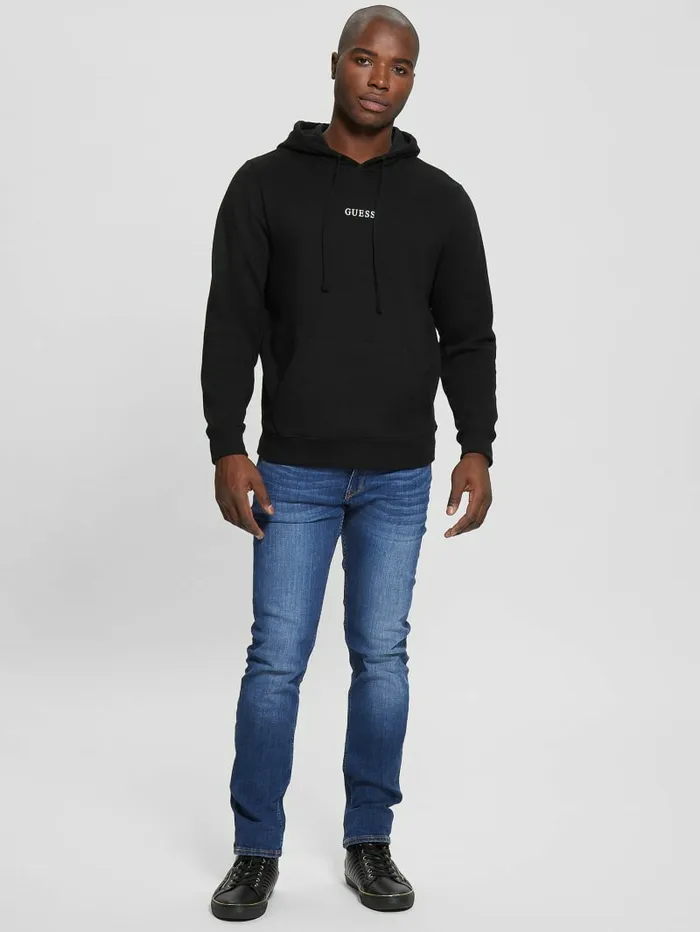 Men Eco Roy Embroidered Logo Hoodie Black Hoodies and Sweaters GUESS Men Eco Roy Embroidered Logo Hoodie Black Hoodies and Sweaters GUESS