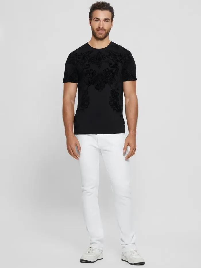 Men Flocked Paisley Tee Black TShirts and Tanks GUESS Men Flocked Paisley Tee Black TShirts and Tanks GUESS