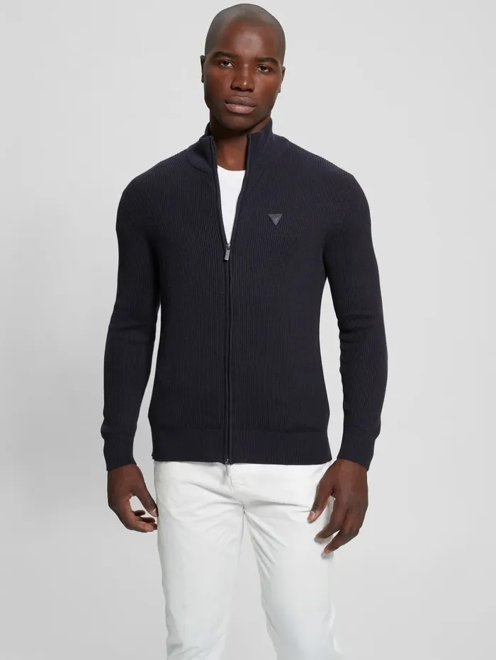 Men GUESS Eco Burton FullZip Cardigan Bleu lgant Hoodies and Sweaters Men GUESS Eco Burton FullZip Cardigan Bleu lgant Hoodies and Sweaters