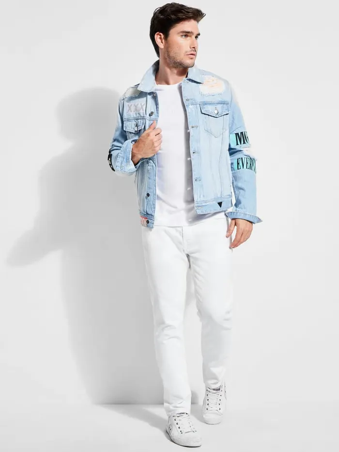 Men GUESS Embroidered Logo Tee Pure White TShirts and Tanks Men GUESS Embroidered Logo Tee Pure White TShirts and Tanks