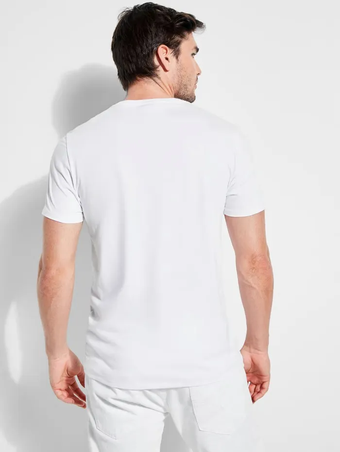 Men GUESS Embroidered Logo Tee Pure White TShirts and Tanks Men GUESS Embroidered Logo Tee Pure White TShirts and Tanks